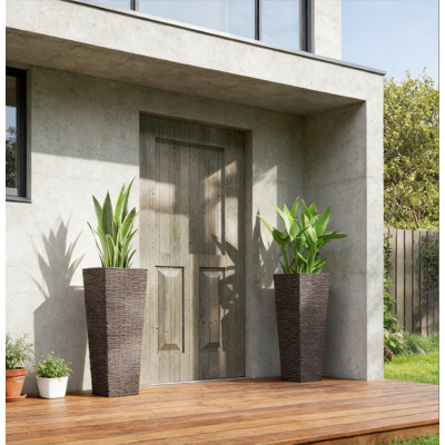 Boîtes à fleurs, ensemble de 2 pots à fleurs, pots à fleurs hauts