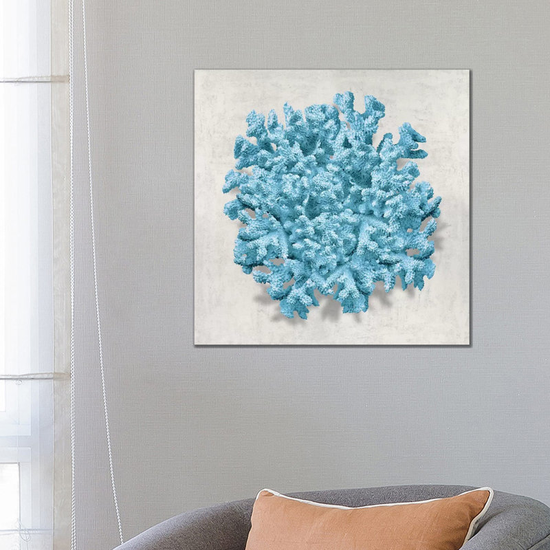 Coral Aqua II by Caroline Kelly - Wrapped Canvas Print, 66.04 cm H x 66.04 cm W x 1.91 cm D