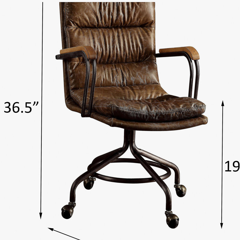 Chaise de bureau pivotante avec roulettes Retro whiskey