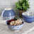  Sublime 6 Piece Assorted Design 20oz Porcelain Footed Bowl Set in Blue