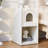 Rustic Narrow Smart Nightstand Cherry Bedside Table With Sensor Light And USB Port-419920565