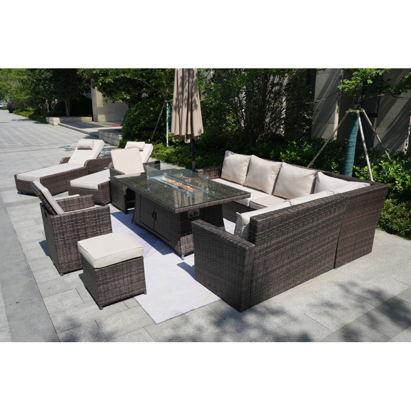 12 - Person Patio Conversation Set with Cushions