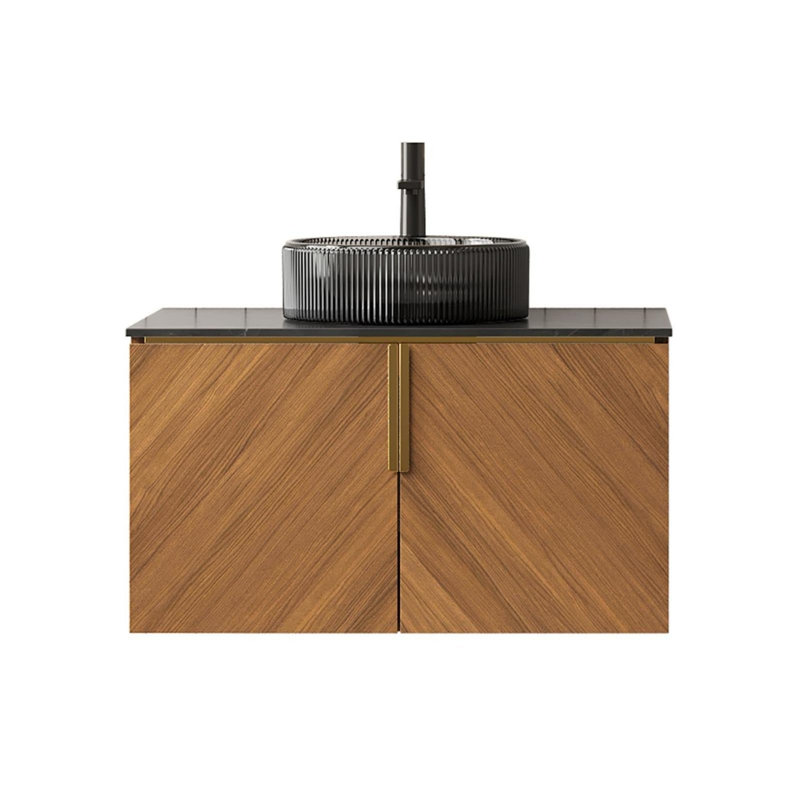 Meuble-lavabo de salle de bain mural moderne avec portes doubles