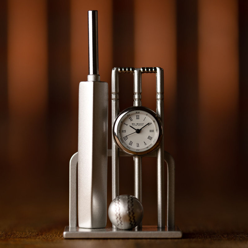 Roman Numeral Metal Tabletop Clock in Silver
