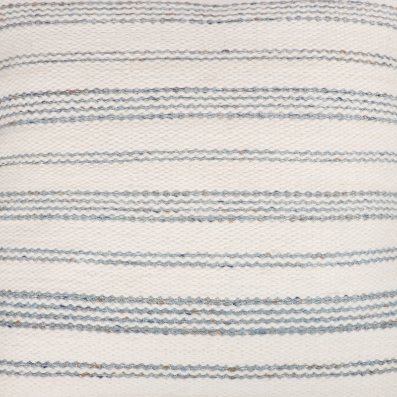 Hendrum Coastal Hand-Woven Reversible Indoor/Outdoor Throw Pillow, Polyester, Blue/White