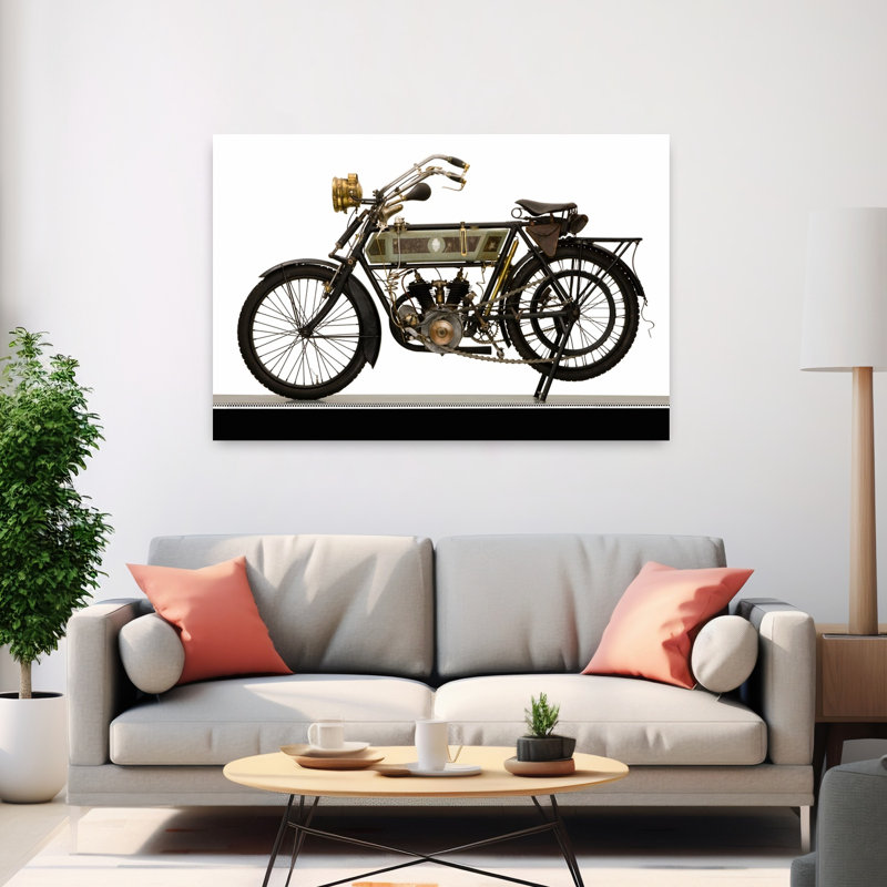 «Alcyon V-Twin Moto», paysage abstrait, nature, H 40 po x l 60 po