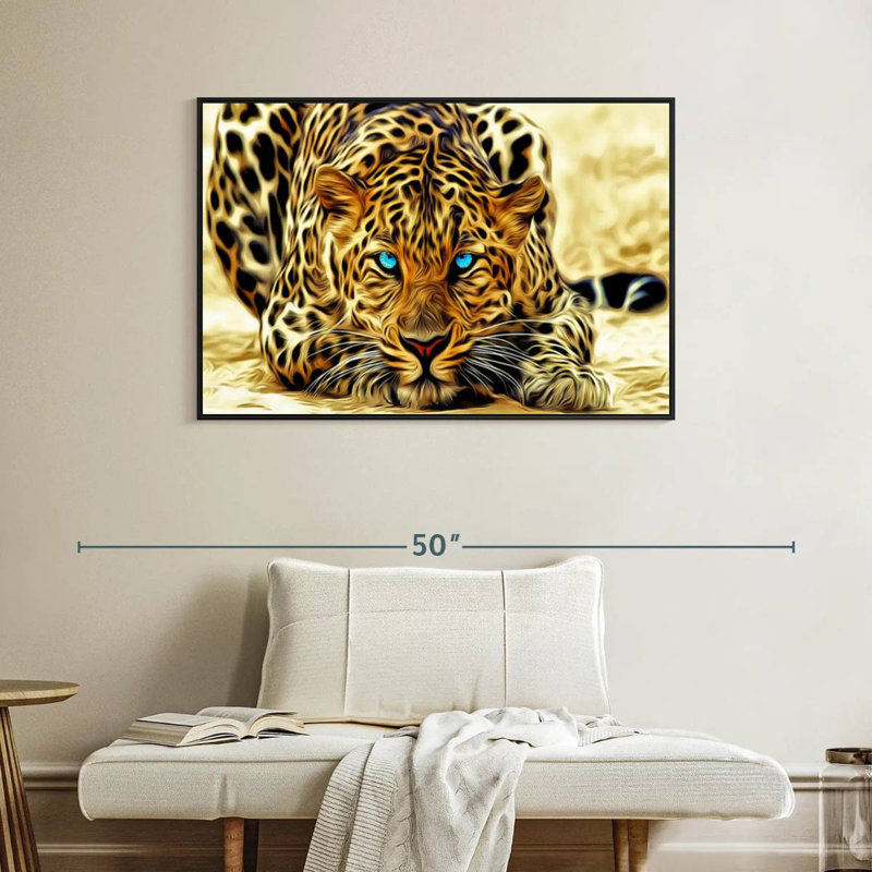 Brampt Blue Eyed Jaguar, 27" H x 40" W