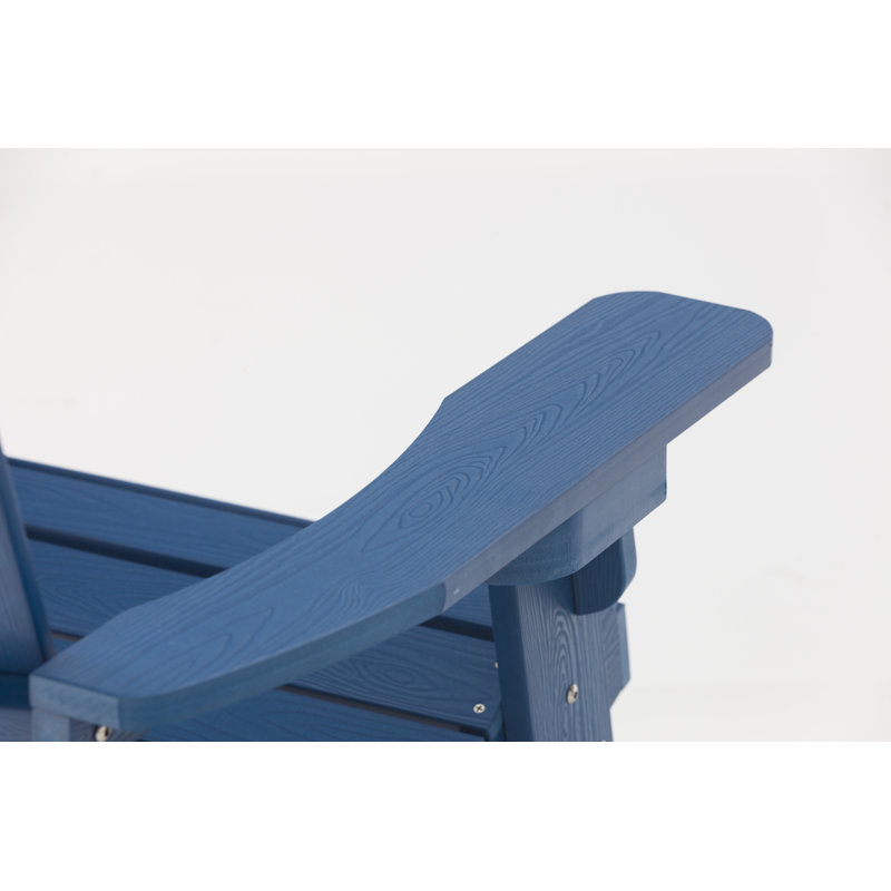 Chaise Adirondack classique en plastique avec dossier incurvé, Navy Blue