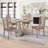 Rustic Farmhouse 5-Piece Dining Set with Round Pedestal Table and Faux Leather Chairs