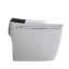 Toilette intelligente avec siège chauffant pour bidet, chasse d'eau automatique, ouverture et fermeture automatiques, siège chauffant à air et à eau, veilleuse, bouton latéral, télécommande sans fil, blanc