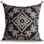 Ensemble de housses de coussin en lin noir avec broderie beige - Décoration de Noël 18 x 18 pour canapé