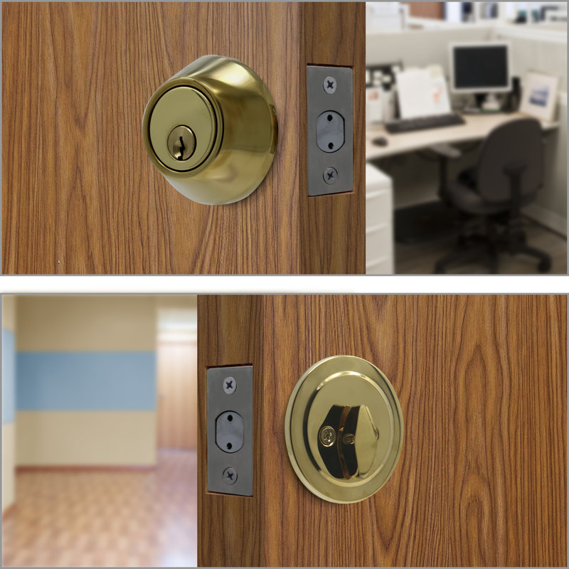 Single Cylinder Deadbolt, Polished Brass