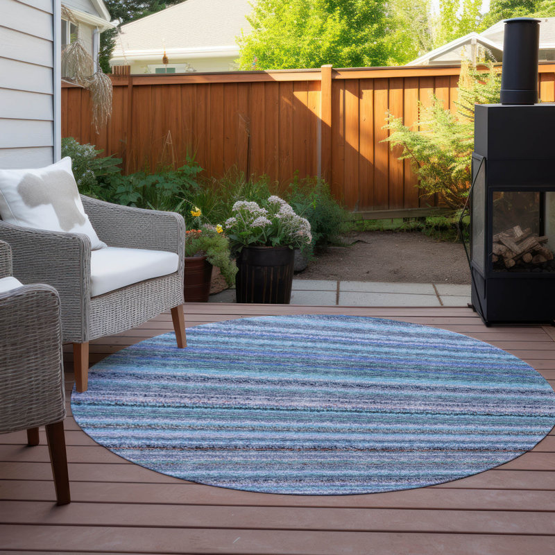 Tapis intérieur / extérieur avec envers antidérapant Azzaria, Rond 8 pi