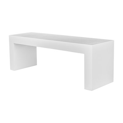Fiber-Reinforced Concrete Garden Bench, White, Seats 3