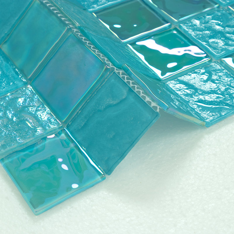 2" x 2" Glass Mosaic Sheet Tile, Arctic Breeze