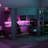 Wood Twin Loft Bed With Desk, Multi, Led, Charging, Dark Gray Finish Storage Spaces, Charging Point