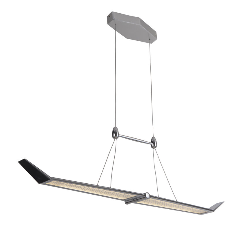 Luminaire suspendu linéaire pour îlot de cuisine 2 lumières Jeffery