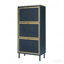 Range-chaussures 3 portes en métal / rotin, moderne - standard