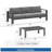 2 Pieces Outdoor Patio Set With All-Weather 75” 3-Seat Metal Sofa And 43” Coffee Table, Thick Cushions For Comfort And Style-209780828-209780829