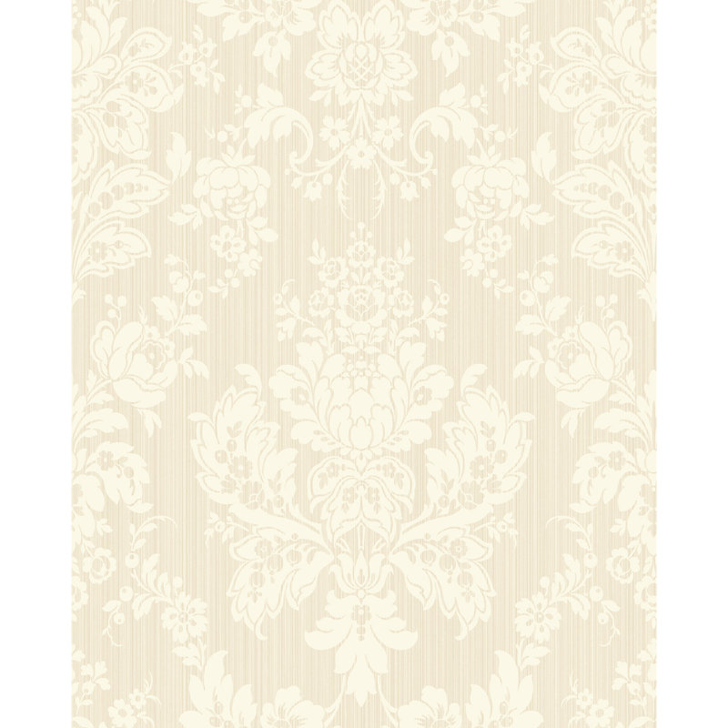 Mariinsky Giselle Damask Wallpaper Roll, Pearl