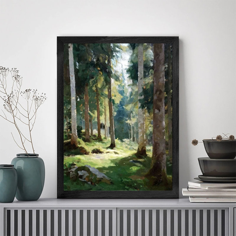 Art mural encadré minimaliste avec cadre en bois massif, bois prêt à accrocher, impression haute définition sur toile