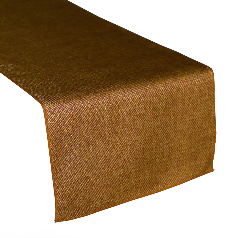 Iona-Lilly Solid Color Table Runner, Light Gold, 72" x 12"