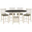 Chaises à hauteur de comptoir blanc antique avec cadre en bois 2 pièces - Siège rembourré brun pour une expérience culinaire délicieuse-1851678854