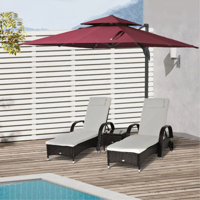 Parasol de patio décalé 10 pi Outsunny