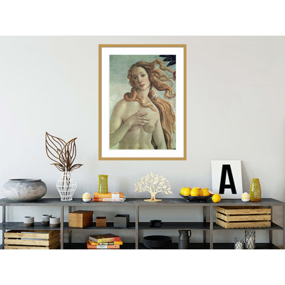 Détail de Vénus de La naissance de Vénus par Sandro Botticelli - Estampe numérique encadrée