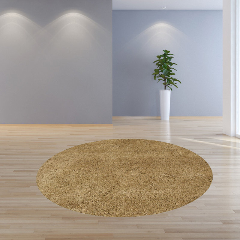Tapis doré tissé à la main Thangool, Rond 8 pi