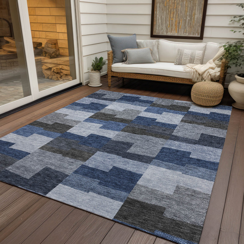 Tapis intérieur / extérieur Fargo avec envers antidérapant, Rectangulaire 8 pi x 10 pi