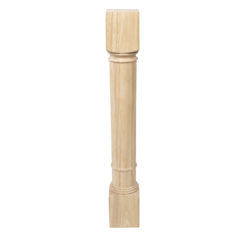 35.25" Unfinished Hardwood Traditional Kitchen Island Leg
