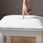 Tabouret de coiffeuse avec coussin et pieds solides, blanc
