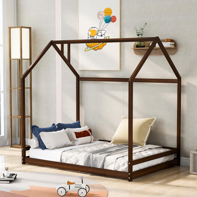 Lit double en bois, Espresso