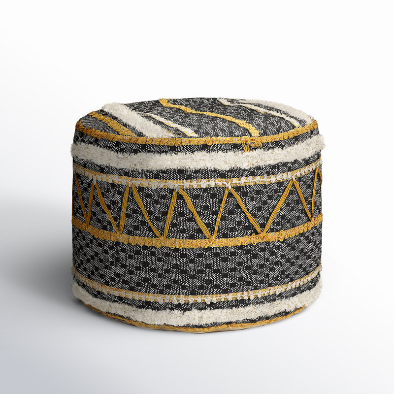 Lebo Handmade Cotton Upholstered Ottoman Pouf