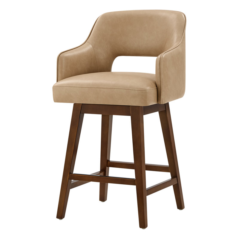 Tabouret de comptoir en similicuir Lainey, Tan