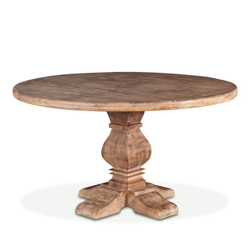 San Rafael Round Solid Wood Dining Table, 30" H x 60" W x 60" D, Brown