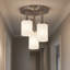 Plafonnier semi-encastré 3 lumières Brunner, finition nickel brossé avec verre opale-128728134