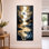 «Gold Blue Gold Tranquil Autumn Lake Reflections I - Serene», reproduction d'art sur toile encadrée