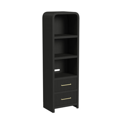 Picket House Furnishings Woodridge Side Piers in Black with Grain