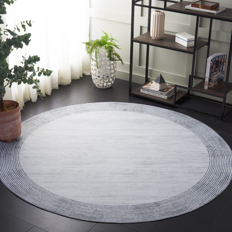 Joal Performance Machine Washable Striped Rug, Round 6'