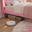 Girls Princess Single Bed Frame with Crown Headboard, LED Lights, Storage Drawer-777065484