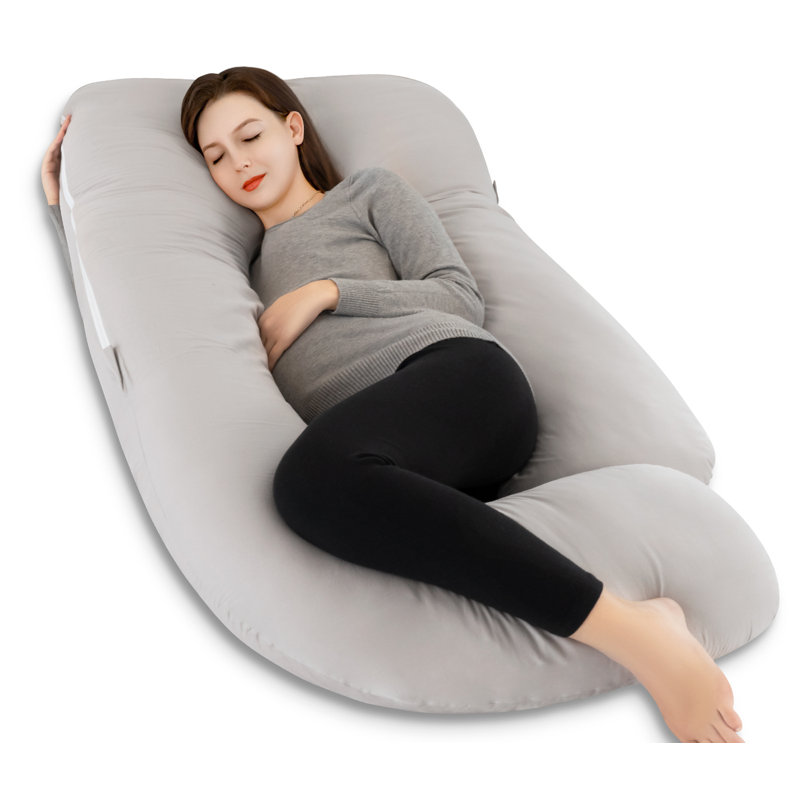  Pregnancy Pillow, Full Body Maternity Pillow 55 Inch, With Removable Washable Cover - Sleep Support For Legs, Back, Neck, Shoulder, Hips, Belly For Pregnent (Cooling Cover)