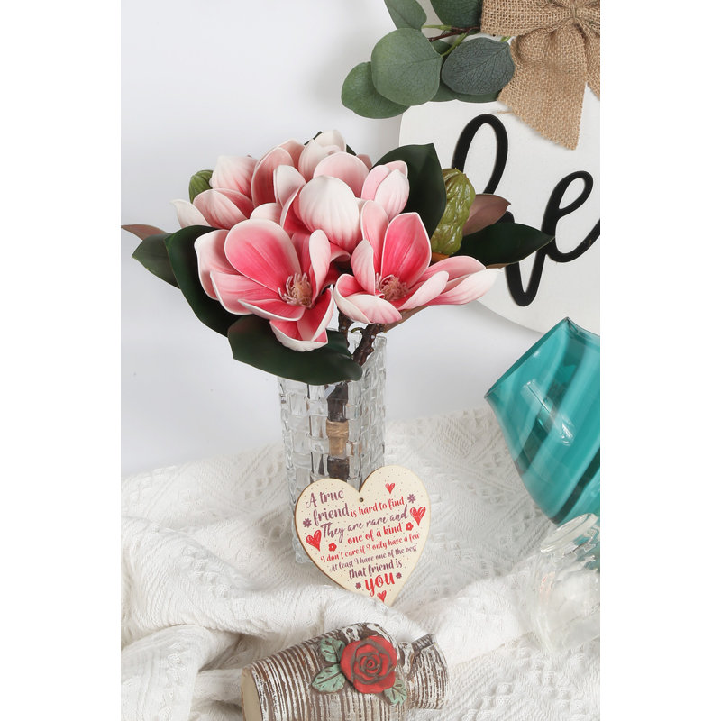Arrangement floral artificiel Magnolia, Rose