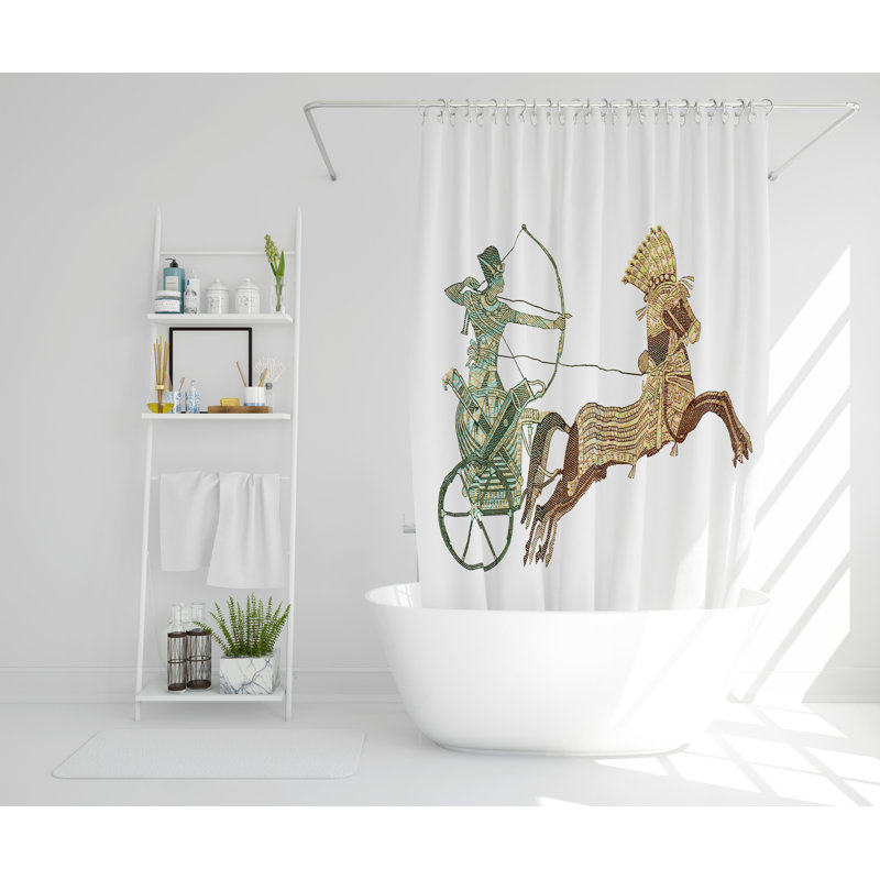 Rothmar 2 Piece Polyester Shower Curtain Set, 168cm H x 168cm W