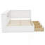 L-Shaped Bed Frame with Drawer and and Bookcase,Corner Bed Wooden Captain Bed-466131552