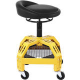 Rolling Garage Stool, 300LBS Capacity, Adjustable Height from 24 in to 28.7