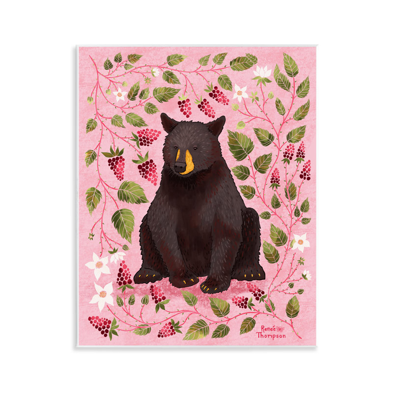 «Bear & Blackberry Plants» par Renee Thompson