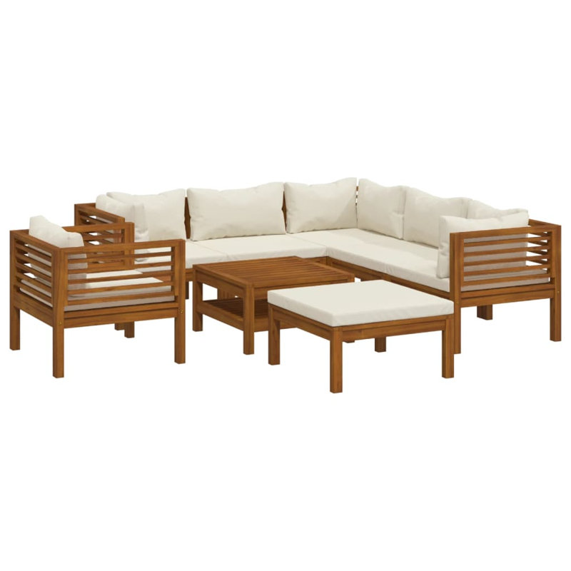 Sophia-Leigh 8 Piece Lounge Sectional Seating Group, Cream