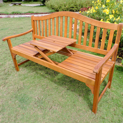 Leone Wooden Garden Bench by Breakwater Bay
